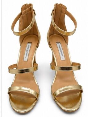 Metallic Gold Strappy High Heel Sandals - Women's size5 inspired by Giuseppe-s